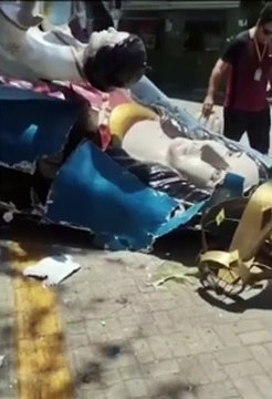 Estátua de Nossa Senhora de Nazaré tomba em praça de Fortaleza