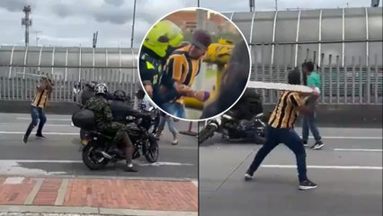 La Policía detuvo al manifestante que habría golpeado a motociclistas en Bogotá