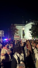 Manifestación propalestina tras el mitin de Kamala Harris en Washington
