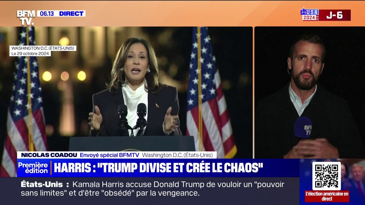 À 6 jours de la présidentielle, Kamala Harris accuse Donald Trump d'être "un individu instable"