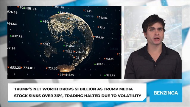 Trump's Net Worth Drops $1 Billion As Trump Media Stock Sinks Over 36%, Trading Halted Due to Volatility