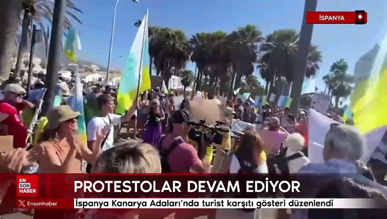 İspanya Kanarya adaları turist karşıtı gösteri