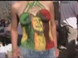 Bob Marley Painted On Beautiful Girl 420 Denver Colorado!
