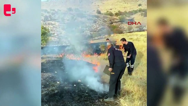 Mardin'de çıkan örtü yangını söndürüldü