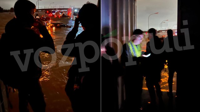 Decenas de personas atrapadas en la carretera se resguardan en los camiones