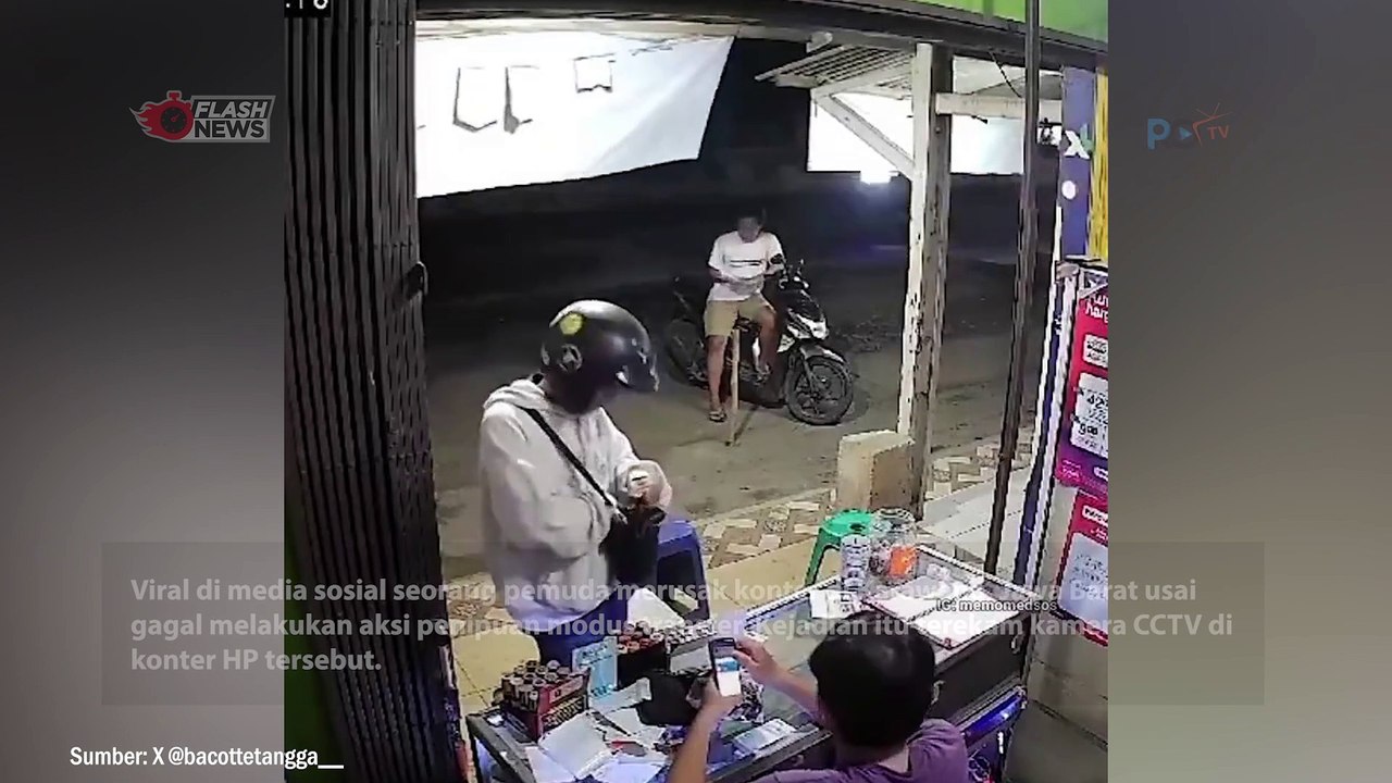 Viral Pemuda di Karawang Rusak Konter HP Karena Modus Transfer Gagal