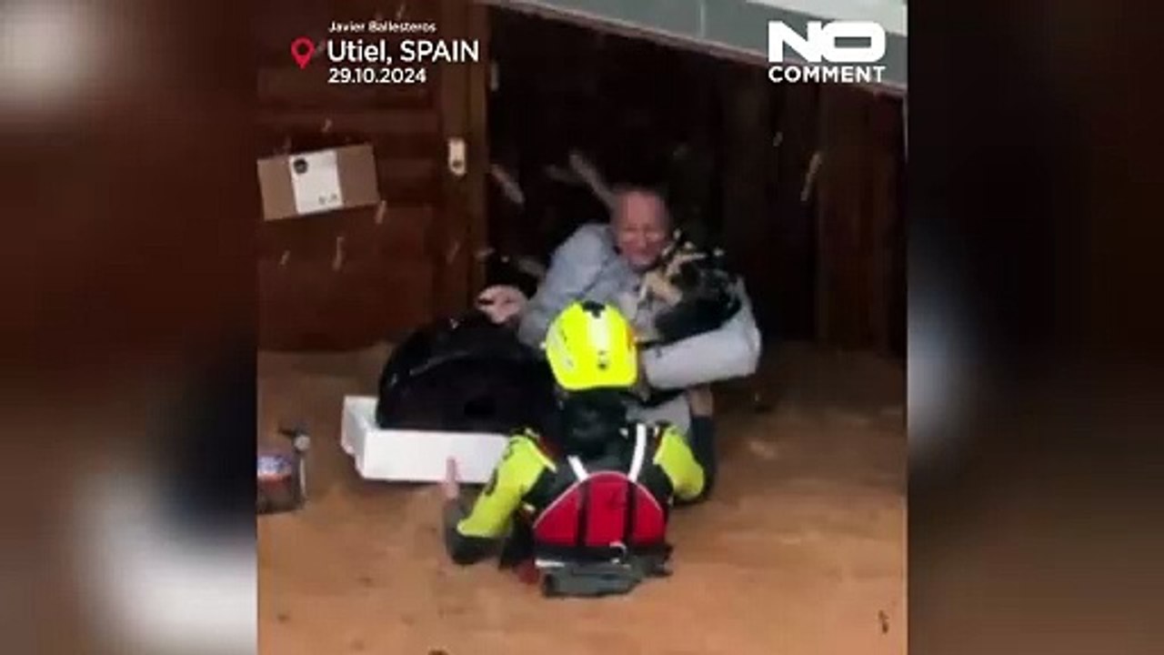 Spektakuläre Rettung: Frau mit Hund in Spanien aus Fluten gezogen