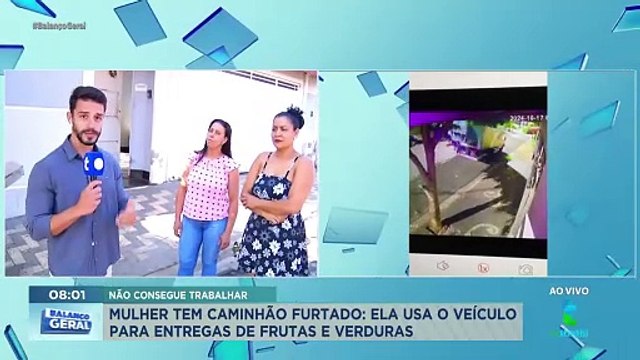 Mulher tem caminhão furtado: ela usa o veículo para entregas de frutas e verduras