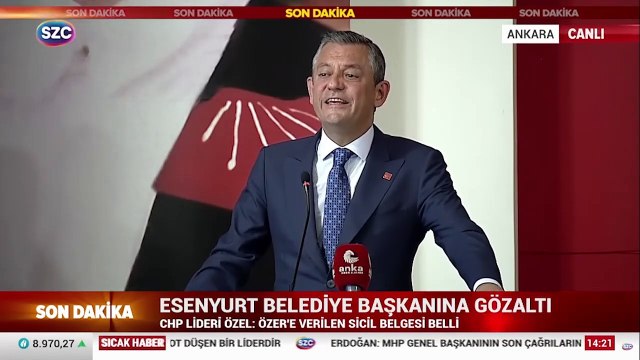 Özgür Özel’den Esenyurt Belediye Başkanı Özer’in gözaltına alınmasına tepki