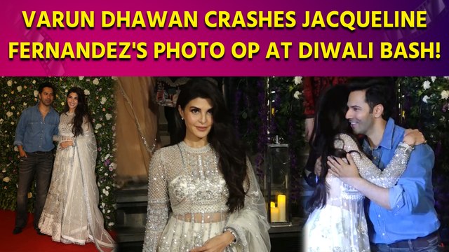 Varun Dhawan Crashes Jacqueline Fernandez's Photo Op at Diwali Bash!