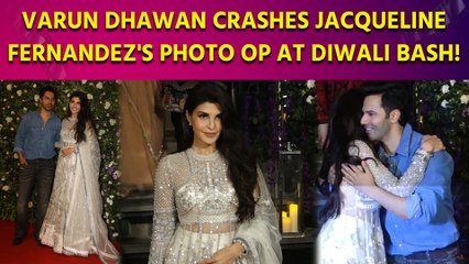 Varun Dhawan Crashes Jacqueline Fernandez's Photo Op at Diwali Bash!