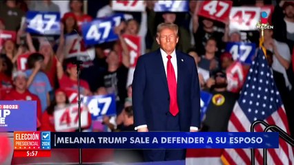 Melania Trump sale en defensa de Donald Trump