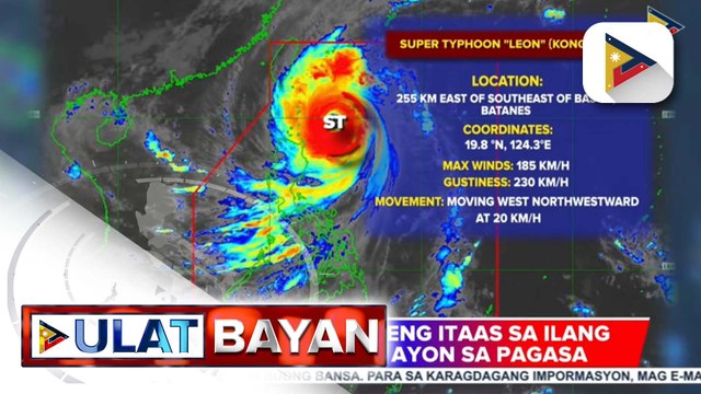 Super Typhoon Leon, napanatili ang lakas; Signal Number 5, posibleng itaas sa ilang bahagi ng bansa ayon sa PAGASA