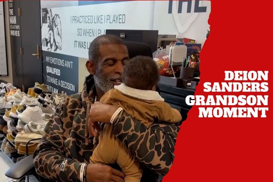 Deion Sanders melts over his grandson and challenges fans to guess his name