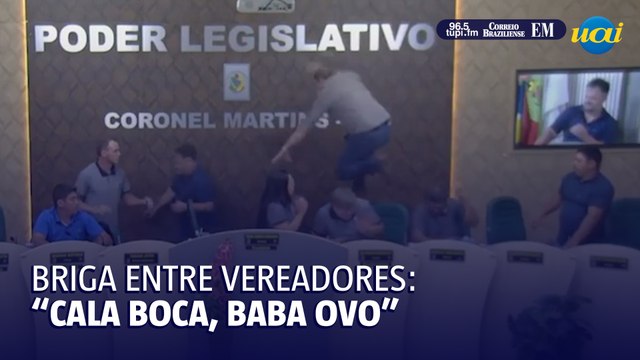 Cala boca, baba ovo! Vereador corre atrás de colega durante confusão na Câmara