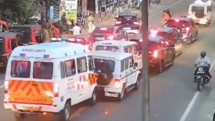 Scooter rider's sudden turn triggers six-car chain reaction collision