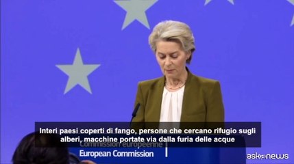 Ursula von der Leyen promette assistenza alla Spagna inondata