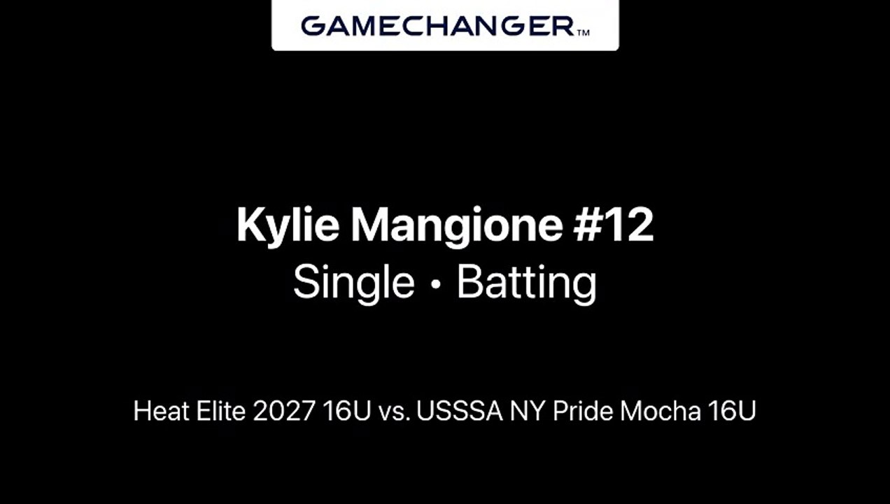 Kylie Mangione Single vs. USSSA NY Pride Mocha 16U
