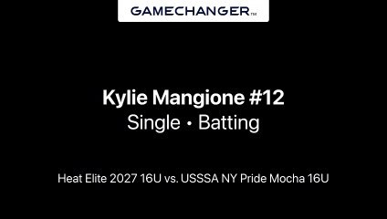Kylie Mangione Single vs. USSSA NY Pride Mocha 16U