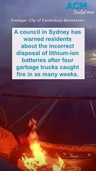Garbage truck catches alight after lithium-ion battery disposed of in recycling bin