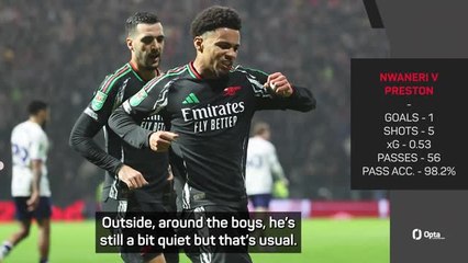 Arteta not surprised that Nwaneri is shining