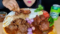 ASMR_EATING _CHICKEN LIVER_ & GIZZARD CURRY, SPICY CHICKEN CURRY,WHITE RICE _CHICKEN LEG PIECE_