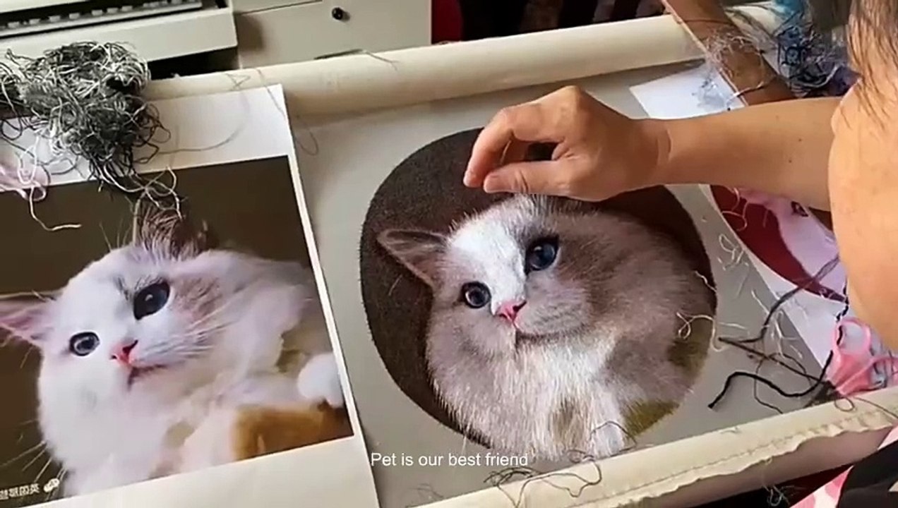 Custom embrodery pet portraits gift idea