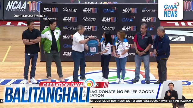 Pamunuan ng NCAA, nag-donate ng relief goods sa GMA Kapuso Foundation | Balitanghali