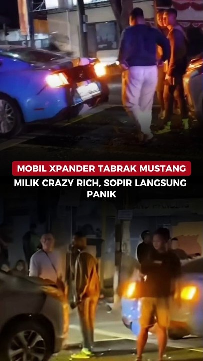 Mobil Xpander Tabrak Mustang Milik Crazy Rich, Sopir Langsung Panik