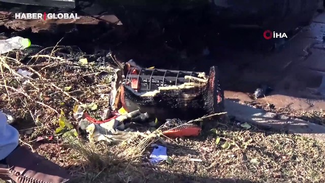 Kontağı çevirdi, kamyoneti alev alev yandı