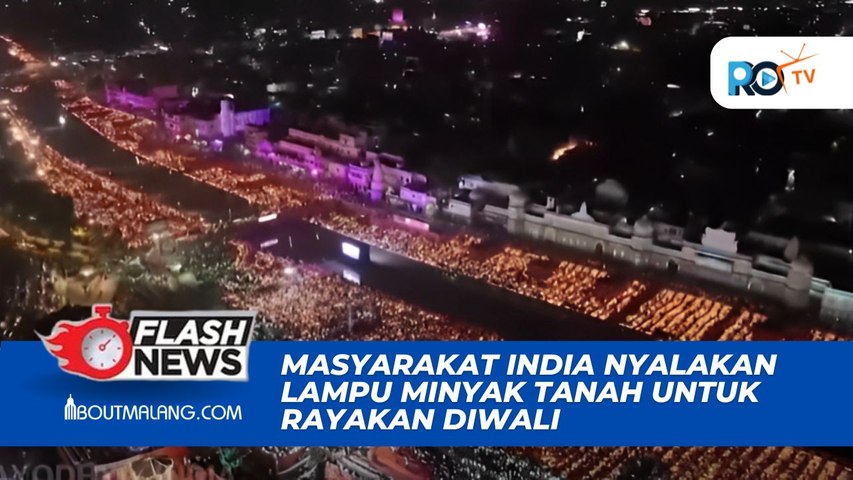 MERIAH! MASYARAKAT INDIA RAYAKAN DIWALI DI TEPI SUNGAI SARYU DENGAN MENYALAKAN LAMPU MINYAK TANAH