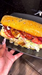 Bacon and salad ranch sandwitch