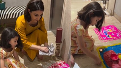 Diwali 2024: Soha Ali Khan Making Diwali Rangoli With Daughter Inaya Video Viral, Public Reaction