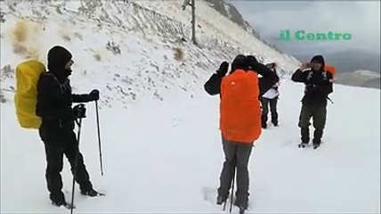 Civitella Alfedena, neanche la bufera di neve ferma le guide escursionistiche