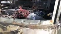 L'Aquila, ecco il bus incendiato in galleria