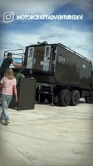 A terrace on a converted vehicle, check.