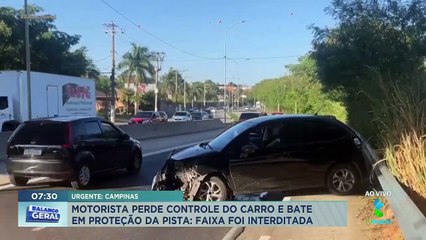 Motorista perde controle e bate em proteção da Av. Ruy Rodriguez