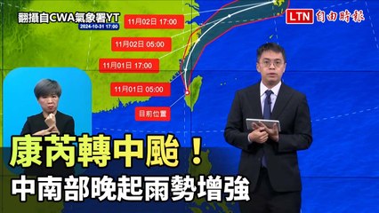 康芮轉中颱！強度維持 中南部晚間雨勢加劇🌧️