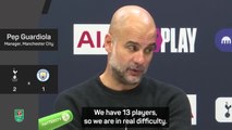 Guardiola says injury-hit Man City are down to 13 players
