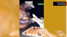 Upea video: mies jakaa pizzan alligaattorin kanssa