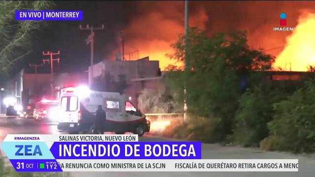 Se incendia bodega en el municipio de Salinas Victoria, Nuevo León