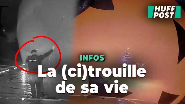 Pour Halloween, ce policier s’est fait « avaler » par une citrouille géante