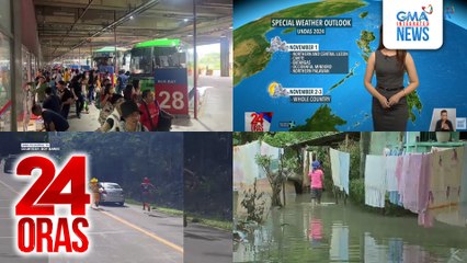 24 Oras: (Part 2) Bagyong Leon, unti-unti nang lumalayo sa bansa; Signal #2 nakataas pa rin sa Itbayat, Batanes; PITX: Sapat ang bus para sa 200,000 pasahero na mag-uuwian sa probinsya; 2 naka-costume na content creator, sinita ng pulisya dahil..., atbp.