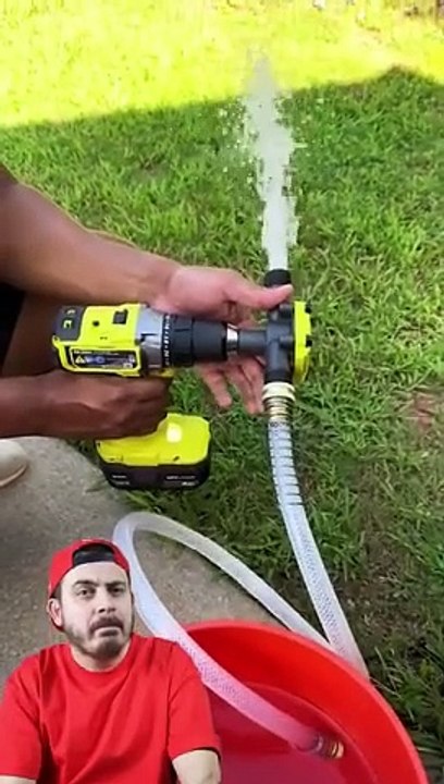 Drill powered water gun