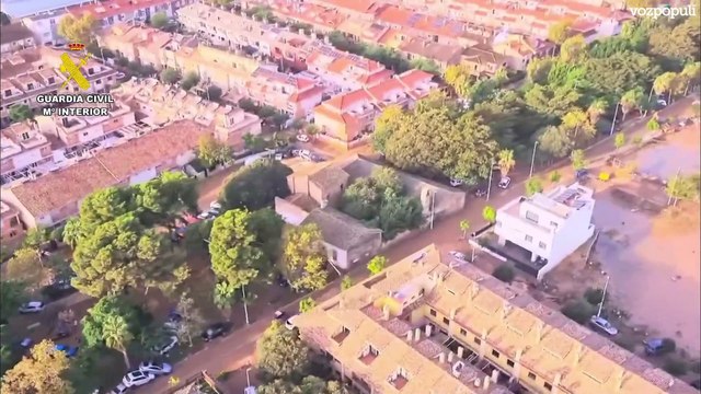 Vista aérea de las zonas más afectadas por la DANA
