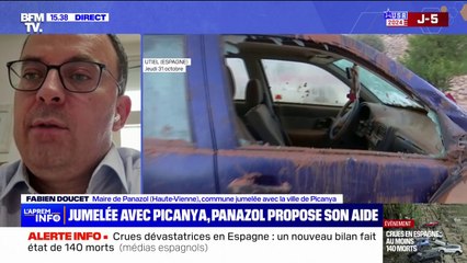 Crues en Espagne: "On a notre cœur qui saigne aussi", confie le maire de Panazol, ville jumelée à Picanaya