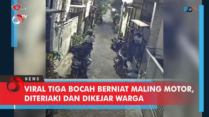 Viral Tiga Bocah Berniat Maling Motor Diteriaki dan Dikejar Warga