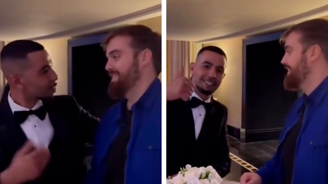 Ibai Llanos se encuentra con el padre de Lamine Yamal en la entrega del Balón de Oro