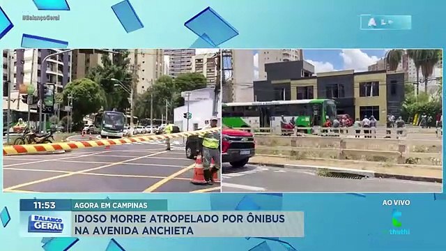Idoso morre atropelado por ônibus no centro de Campinas
