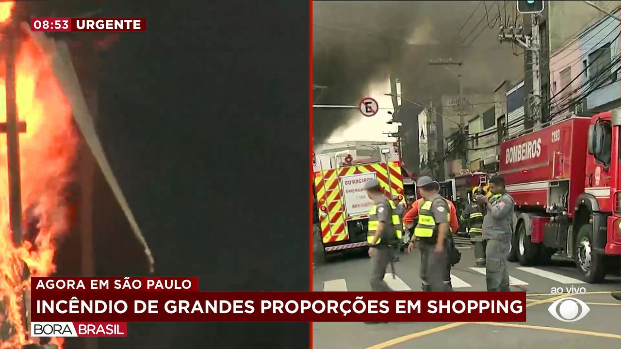 Cortina de fumaça toma conta da região do Brás, em SP, após incêndio